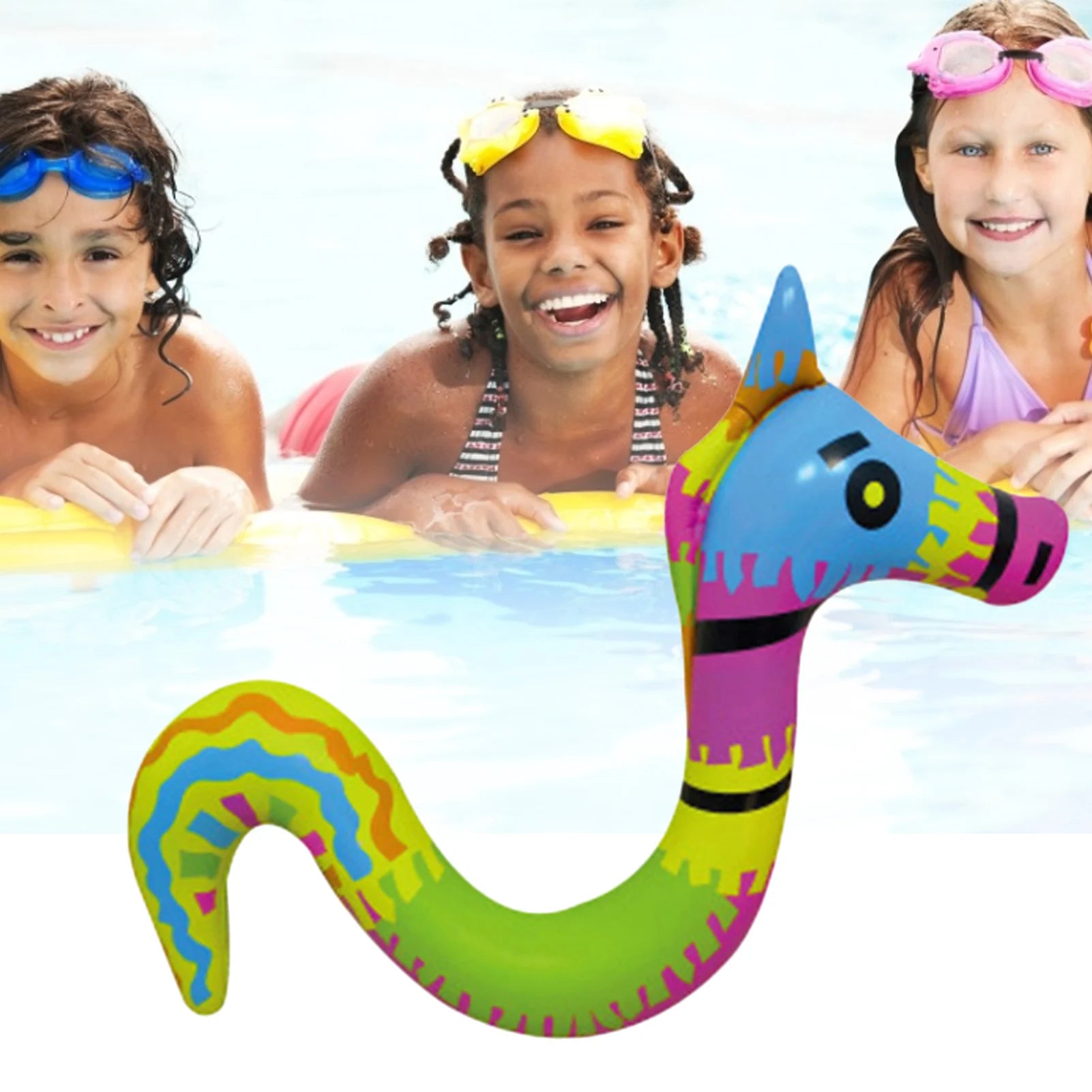 Iatable3D Animal Swimming Stick Floating Row Water Auxiliary Supplies Swimming Pool Floating Toys Playing Toys
