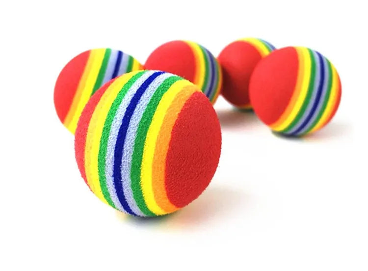 Hovicaed Pet Accessories Rainbow Ball Cat Toys Manufacturer Wholesale EVA Sponge Ball Toys Interactive Ball Toys for Dogs Cats