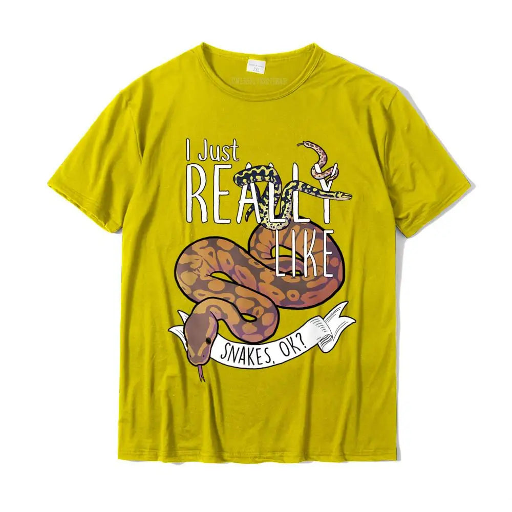 Funny Snakes With Ball Python Hognose Snake Carpet Jungle Tshirts for Men 2023 Cheap Fashionable Cotton Men Tops Tees