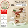 3-Story Hamster Mansion Large Transparent Habitat Syrian Large Full Ventilation Acrylic Cage Deep Base Complete DIY Natural
