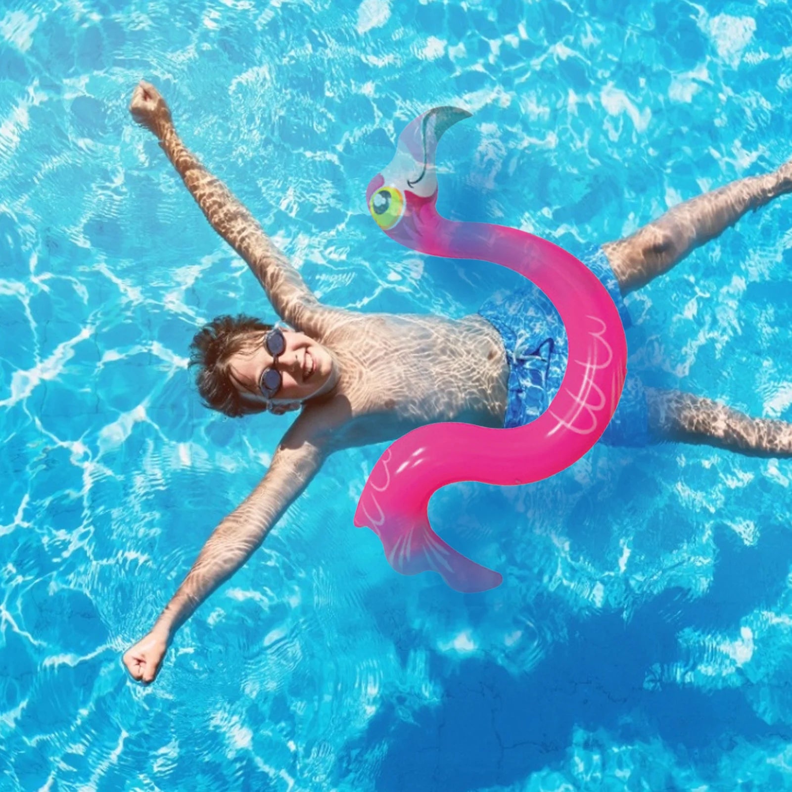 Iatable3D Animal Swimming Stick Floating Row Water Auxiliary Supplies Swimming Pool Floating Toys Playing Toys