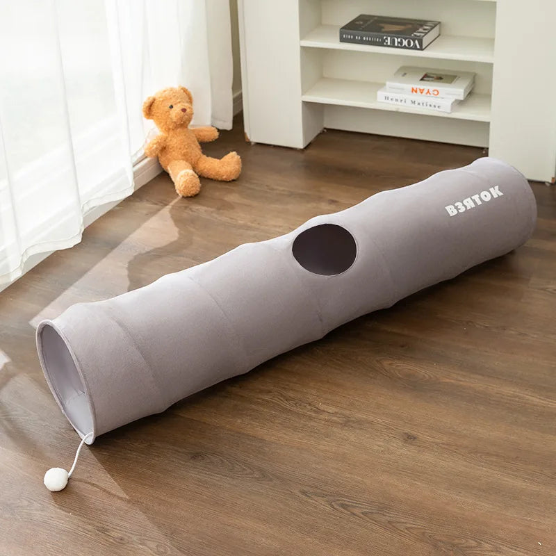 Cat Tunnel Straight Collapsible Cat Toys Self-help Relief Easy Storage Cat Tunnel