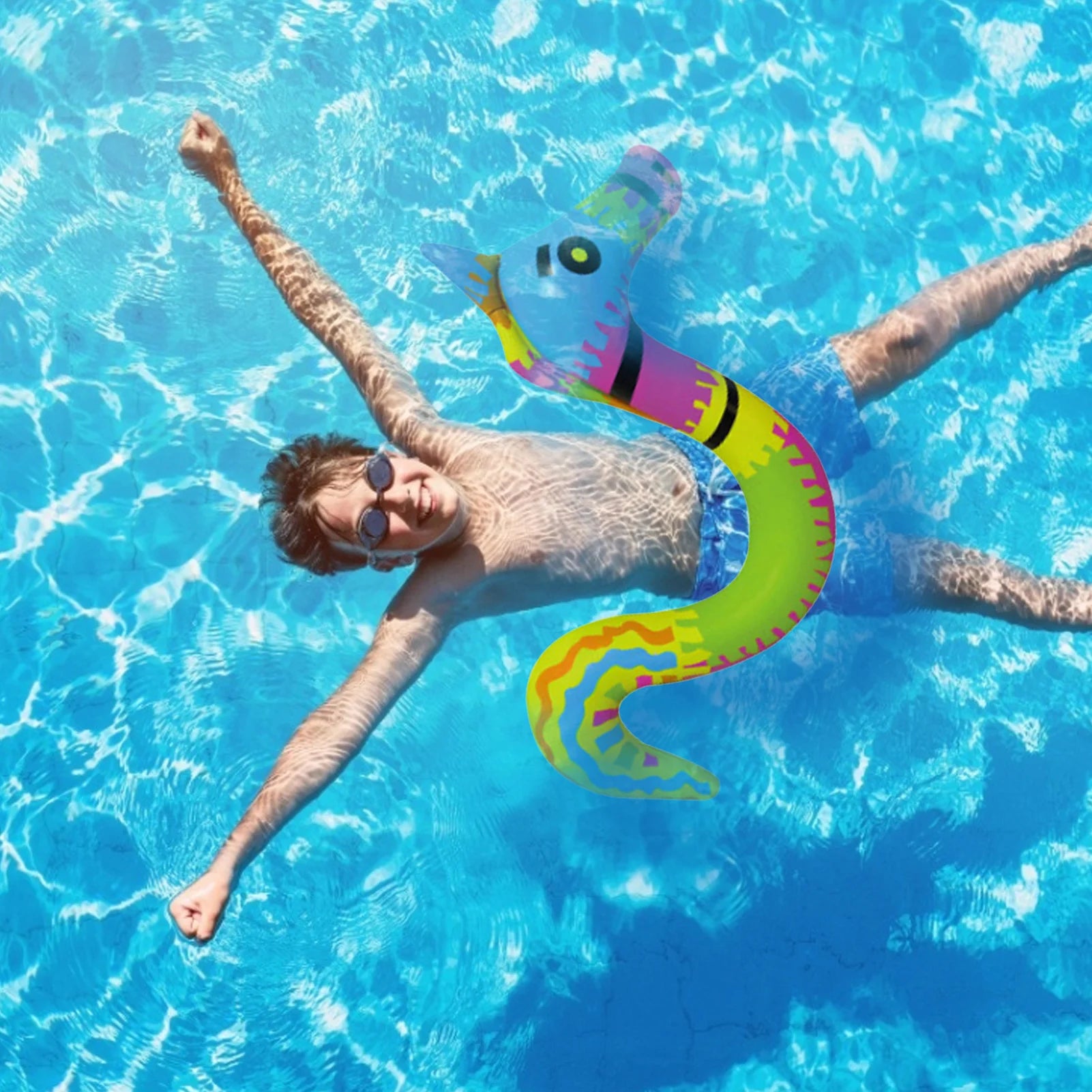 Iatable3D Animal Swimming Stick Floating Row Water Auxiliary Supplies Swimming Pool Floating Toys Playing Toys