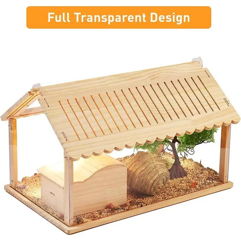 Large Rectangle Hamster House PET Cage Box Transparent Indoor Outdoor for Small Animals Hedgehogs Guinea Pig