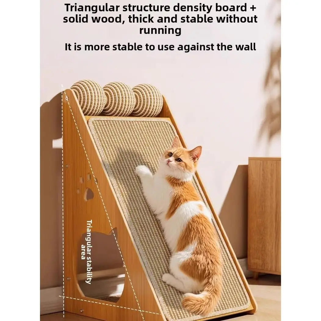 Upgraded Large Cat Climbing Frame Vertical Cat Tree Tower Sisal and Wood Scratching House Premium Cat Toys