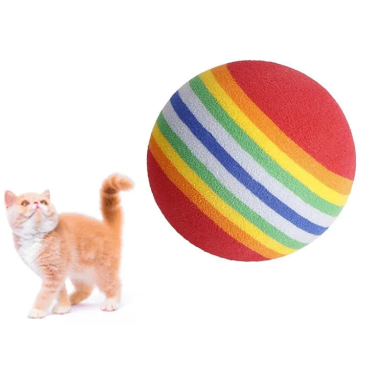 Hovicaed Pet Accessories Rainbow Ball Cat Toys Manufacturer Wholesale EVA Sponge Ball Toys Interactive Ball Toys for Dogs Cats