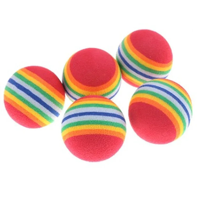 Hovicaed Pet Accessories Rainbow Ball Cat Toys Manufacturer Wholesale EVA Sponge Ball Toys Interactive Ball Toys for Dogs Cats