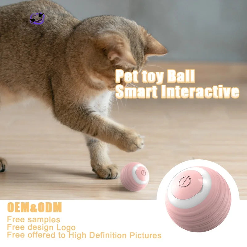 Hot Sale All Design Interactive Smart Ball With Tail Accessories Rolling on Carpet Fast Indestructable Rolling Smart Cat Toys
