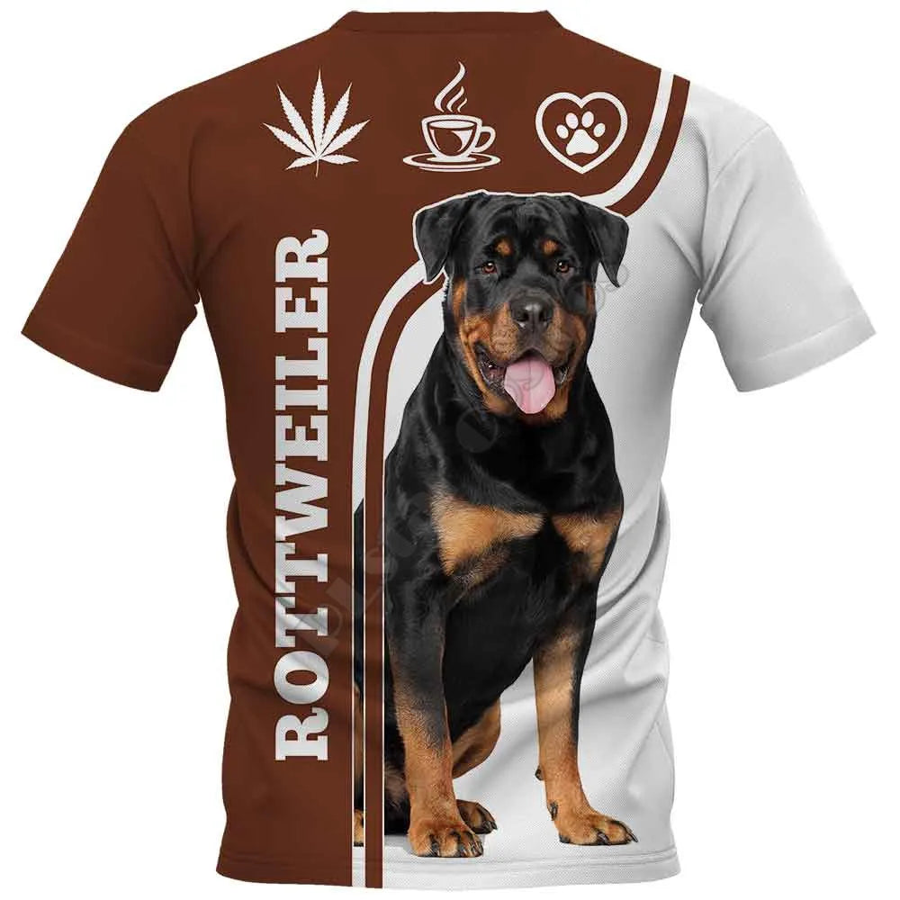 Rottweiler 3D Printed t shirts women for men Summer Casual Tees Short Sleeve T-shirts Funny Animals Short Sleeve