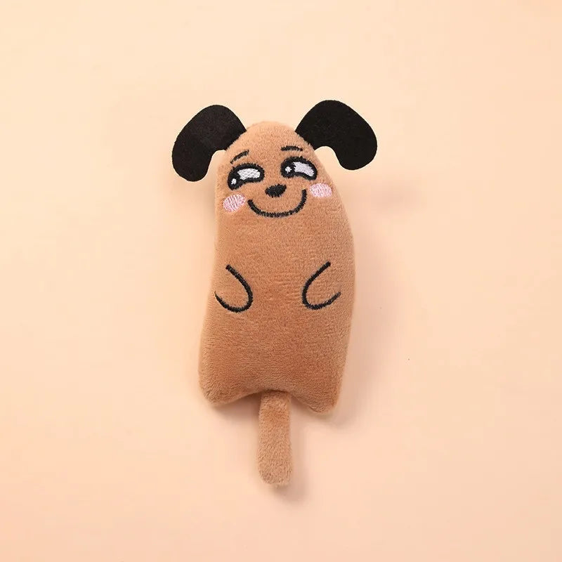 Wholesale Pet Cat Supplies Catnip Kitten Cat Toys Cute Expression With Tail Thumb Plush Toy Cartoon Toys for Dogs Cats