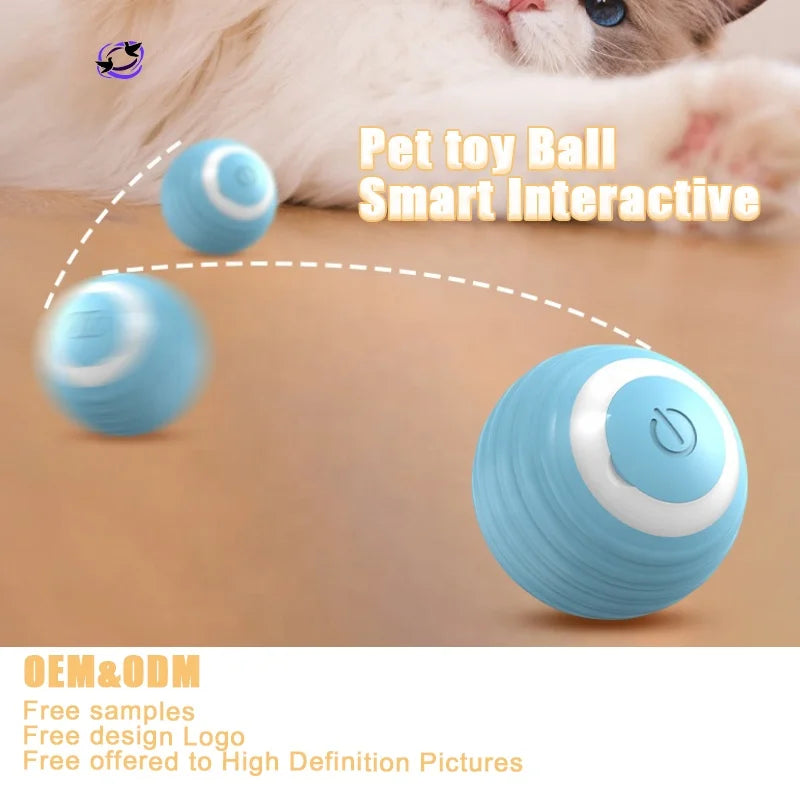 Hot Sale All Design Interactive Smart Ball With Tail Accessories Rolling on Carpet Fast Indestructable Rolling Smart Cat Toys
