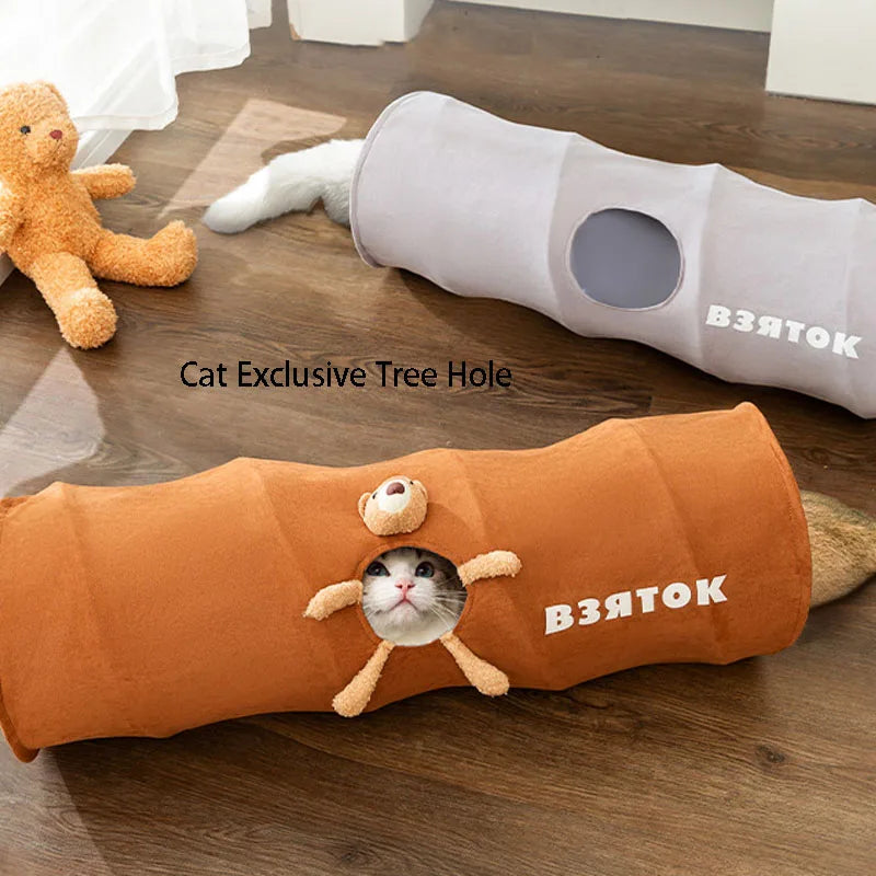 Cat Tunnel Straight Collapsible Cat Toys Self-help Relief Easy Storage Cat Tunnel