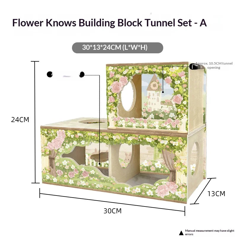 Original Design Eco-Friendly Solid Wood Spring-Themed Large Hamster Hide Small Animal Cage