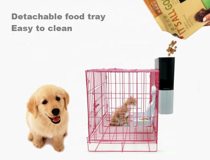 Automatic Pet Cage Hanging Food Feeder 2.5L Capacity Timed or Tuya Wifi App Control Feeder for Small Cat Dog Rabbit Hamster