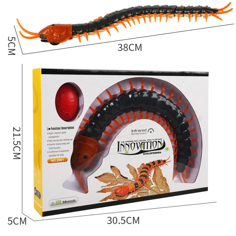 Funny Electronic Pet Remote Control Simulation Giant IR RC Scolopendra Centipede April Fools' Day Tricky Prank Insect Toy Gift