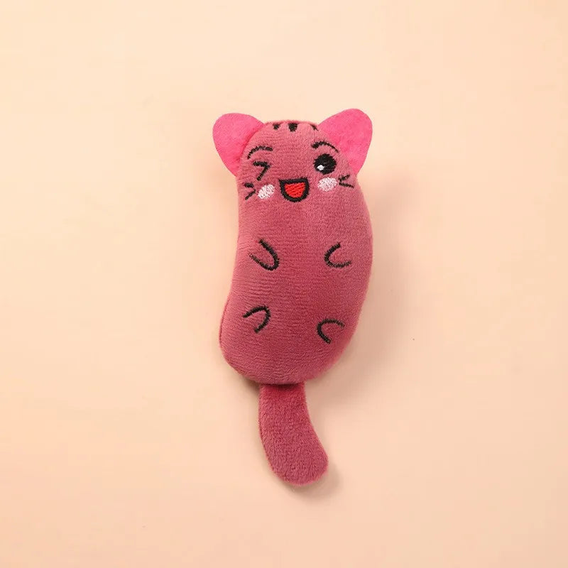 Wholesale Pet Cat Supplies Catnip Kitten Cat Toys Cute Expression With Tail Thumb Plush Toy Cartoon Toys for Dogs Cats