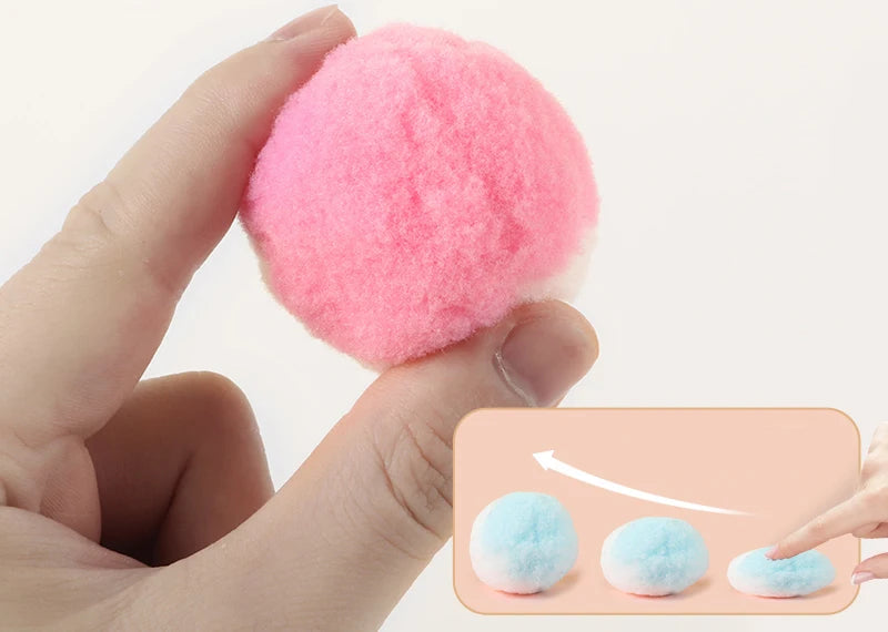 Durable Natural Polyester Rope Cat Chew Toys Teeth Cleaning Cat Chew Pom Poms Balls Pet Cat Toys Playing Interaction