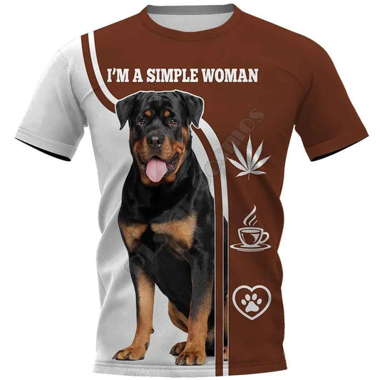 Rottweiler 3D Printed t shirts women for men Summer Casual Tees Short Sleeve T-shirts Funny Animals Short Sleeve