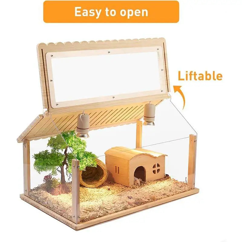 Large Rectangle Hamster House PET Cage Box Transparent Indoor Outdoor for Small Animals Hedgehogs Guinea Pig