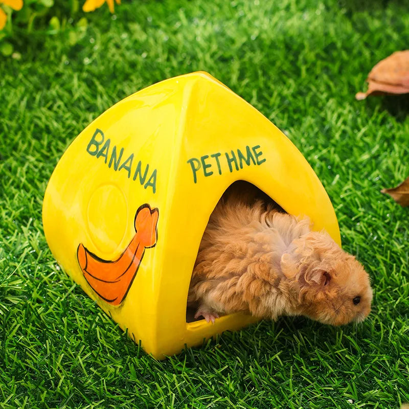 Hamster Ceramic Nest,small Pet Food Basin, Bowl,box,anti-tipping Water Bottle,water Dispenser,summer Cooling Ice House Landscape