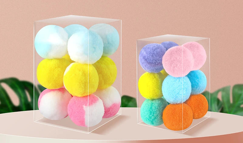 Durable Natural Polyester Rope Cat Chew Toys Teeth Cleaning Cat Chew Pom Poms Balls Pet Cat Toys Playing Interaction