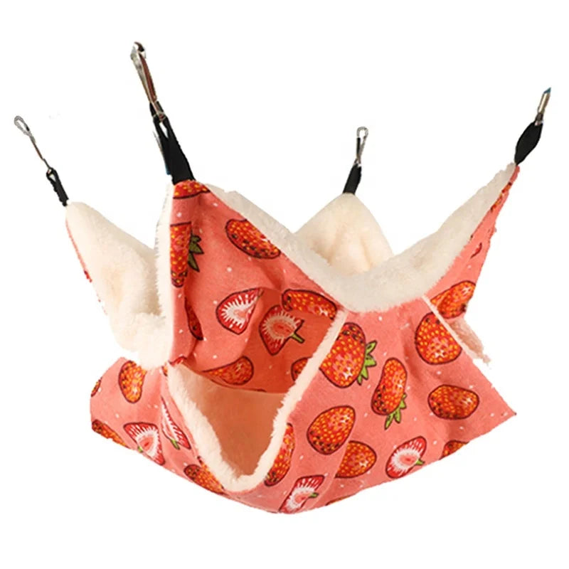 GMTPET Factory OEM Squirrel Rabbit Nest Hamster Cage Honey Bag Flying Cotton Nest Sleeping Bag Double Baby Pet Hanging Hammock