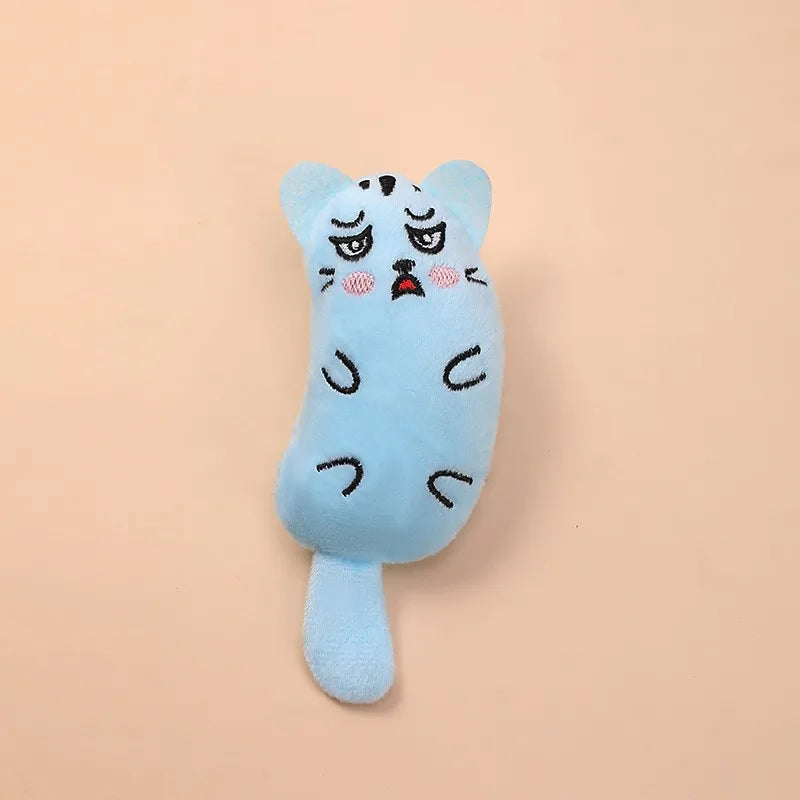 Wholesale Pet Cat Supplies Catnip Kitten Cat Toys Cute Expression With Tail Thumb Plush Toy Cartoon Toys for Dogs Cats