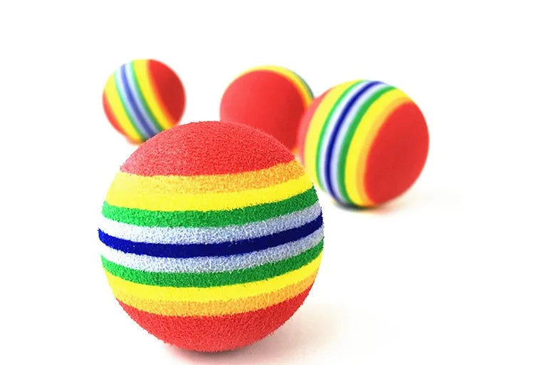 Hovicaed Pet Accessories Rainbow Ball Cat Toys Manufacturer Wholesale EVA Sponge Ball Toys Interactive Ball Toys for Dogs Cats