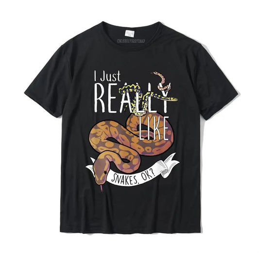 Funny Snakes With Ball Python Hognose Snake Carpet Jungle Tshirts for Men 2023 Cheap Fashionable Cotton Men Tops Tees