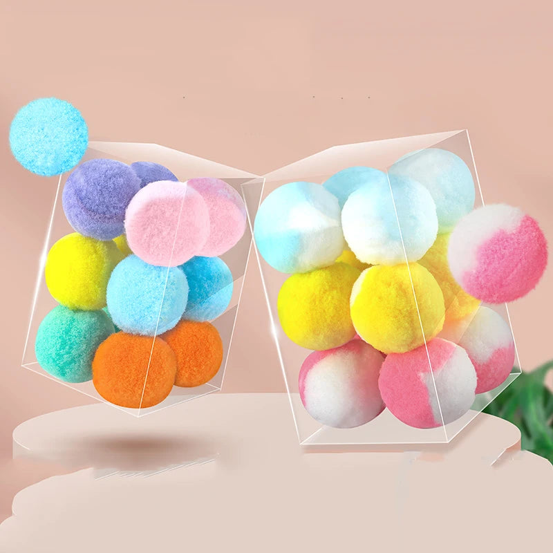 Durable Natural Polyester Rope Cat Chew Toys Teeth Cleaning Cat Chew Pom Poms Balls Pet Cat Toys Playing Interaction