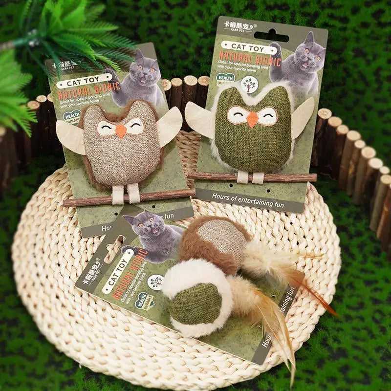 Owl Shaped Handmade Cat Toys-Wear-Resistant & Bite Resistant Interactive Movement Companion Relieves Anxiety Easy Cleaning China