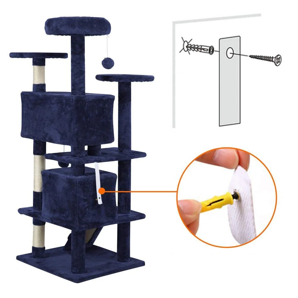 Hot Sale on EBay Factory Price 130cm Kratzbaum Cat Toys Condo Furniture Arbol Para Gatos Cat Tree Tower for Sale
