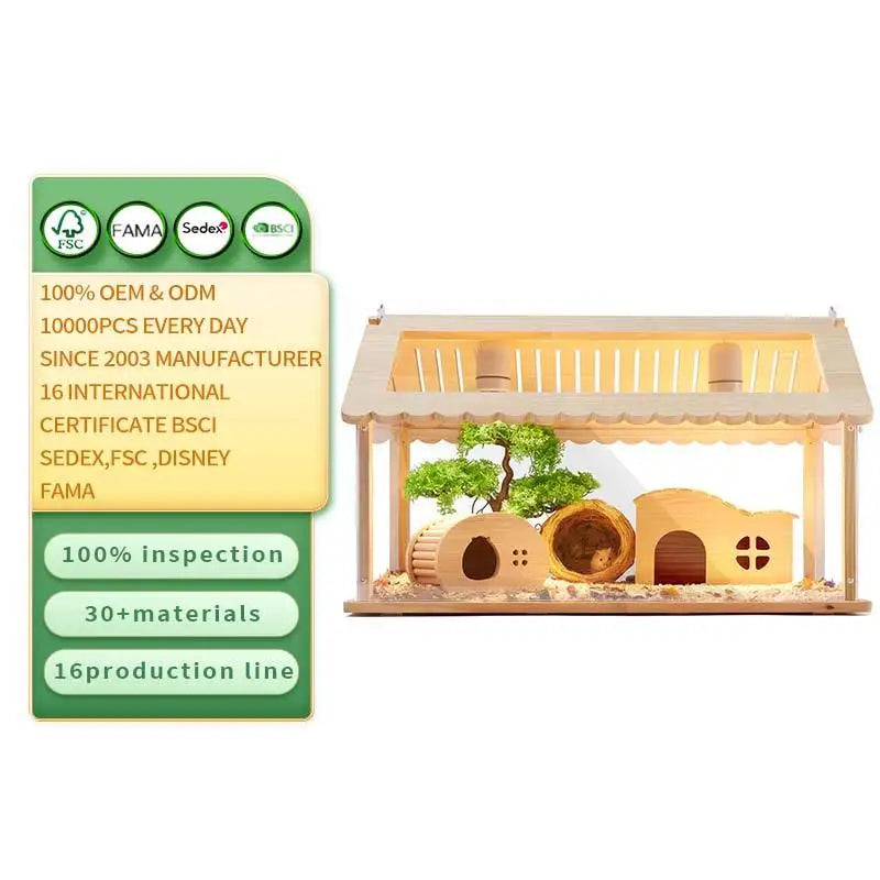 Large Rectangle Hamster House PET Cage Box Transparent Indoor Outdoor for Small Animals Hedgehogs Guinea Pig