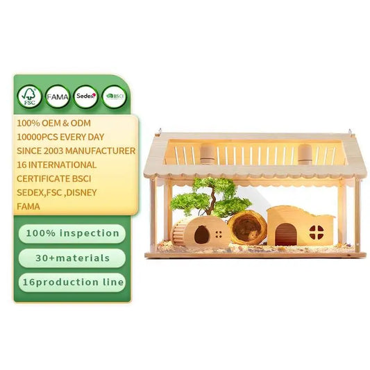 Large Rectangle Hamster House PET Cage Box Transparent Indoor Outdoor for Small Animals Hedgehogs Guinea Pig