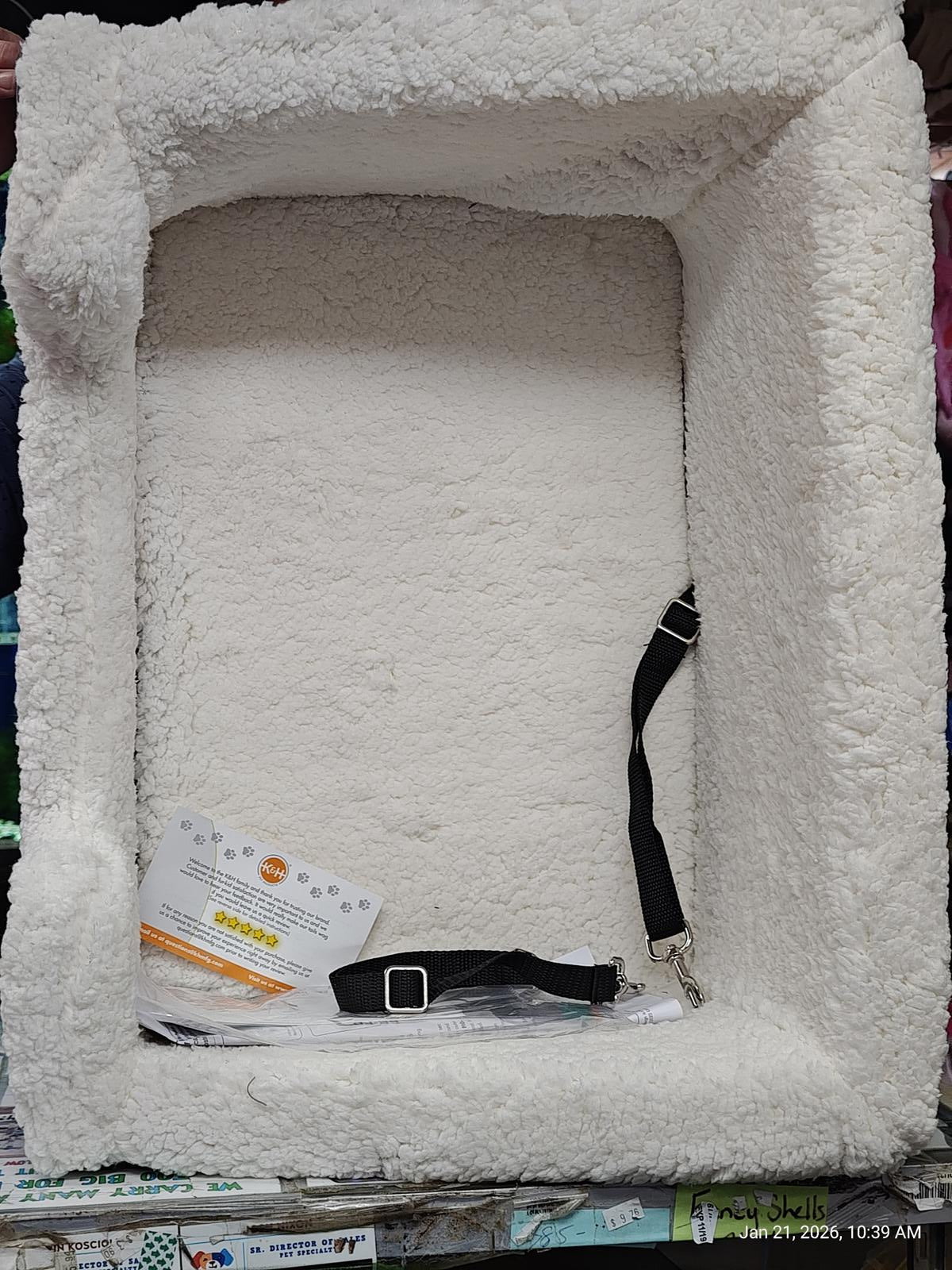 K & H Pet Car  Rectangle Booster Pet Seat Large GREY 21.5” X 16” X 14”