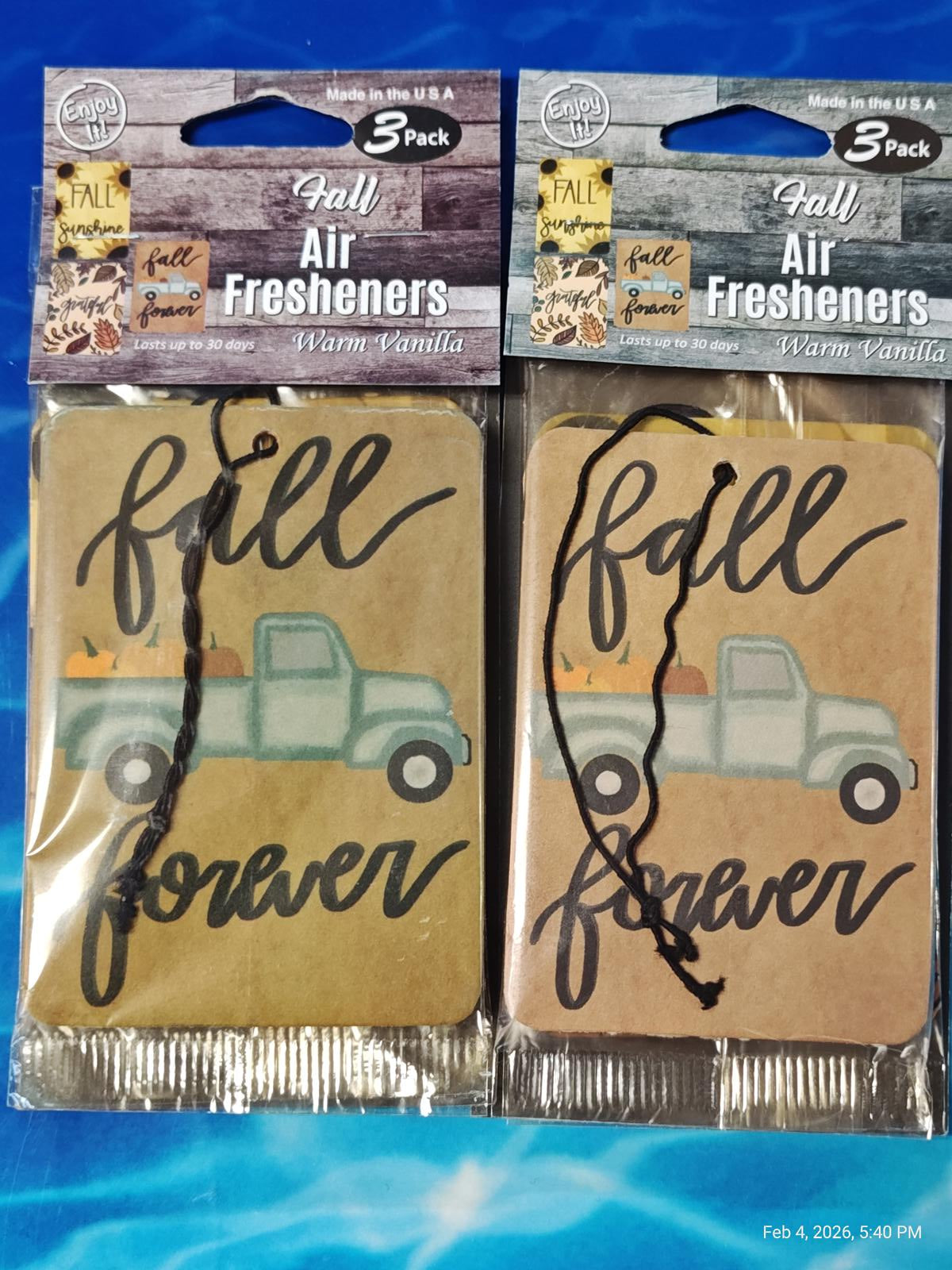 Warm Vanilla  Air Fresheners  6 Total Enjoy It (2) 3 Packs