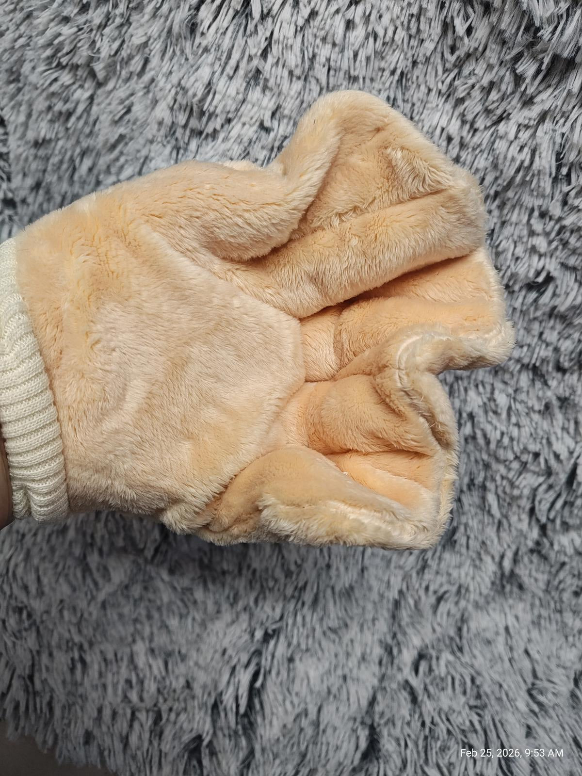 Small Pet Bonding, Non-Bite, No Poke Mitt, Calming Glove, Grey or Peach