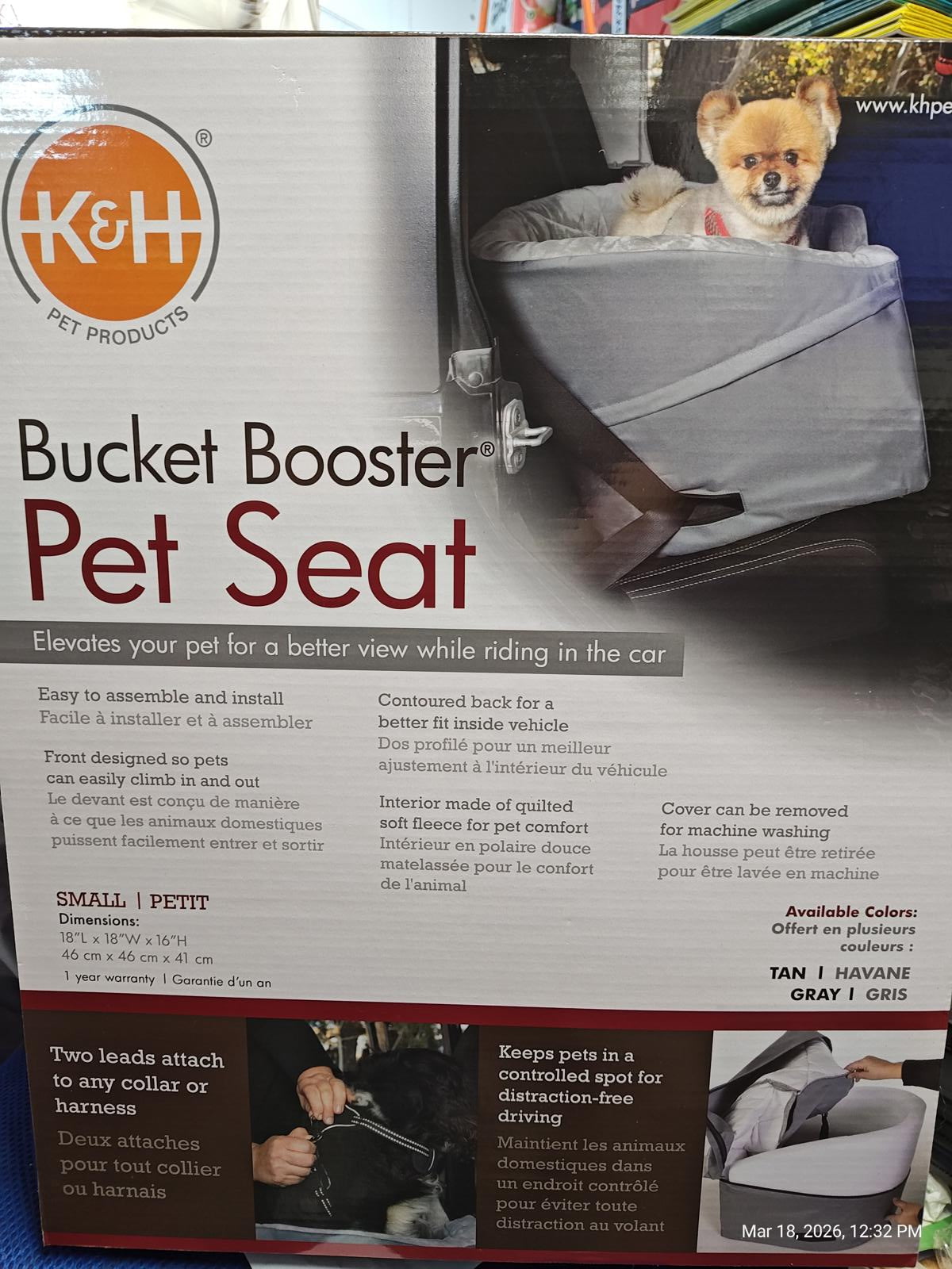 K&H Bucket Booster Pet Dog Car Seat - SMALL TAN | PNC Family FInds