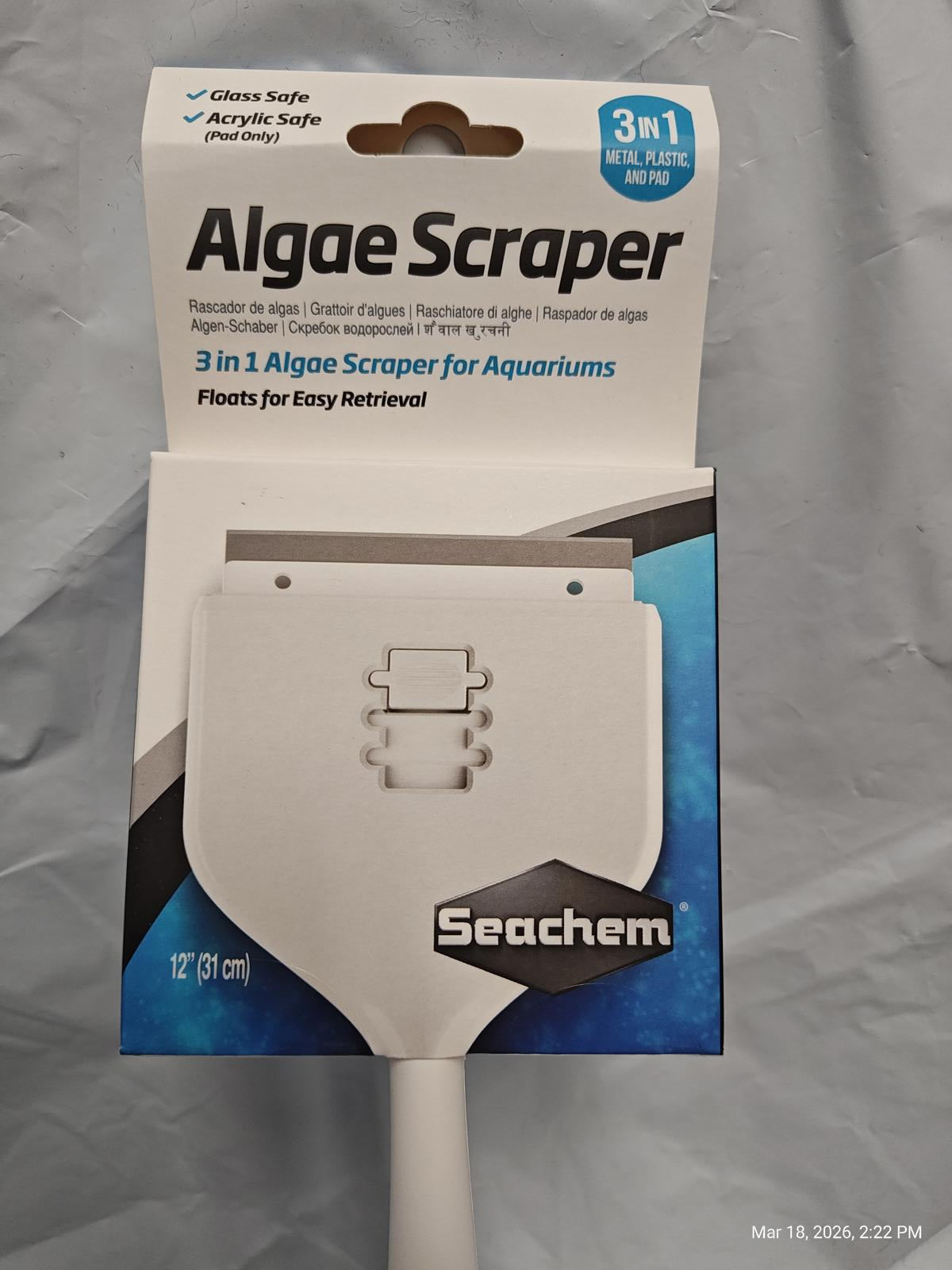 Seachem Algae Scraper Select Size:: 12 inch