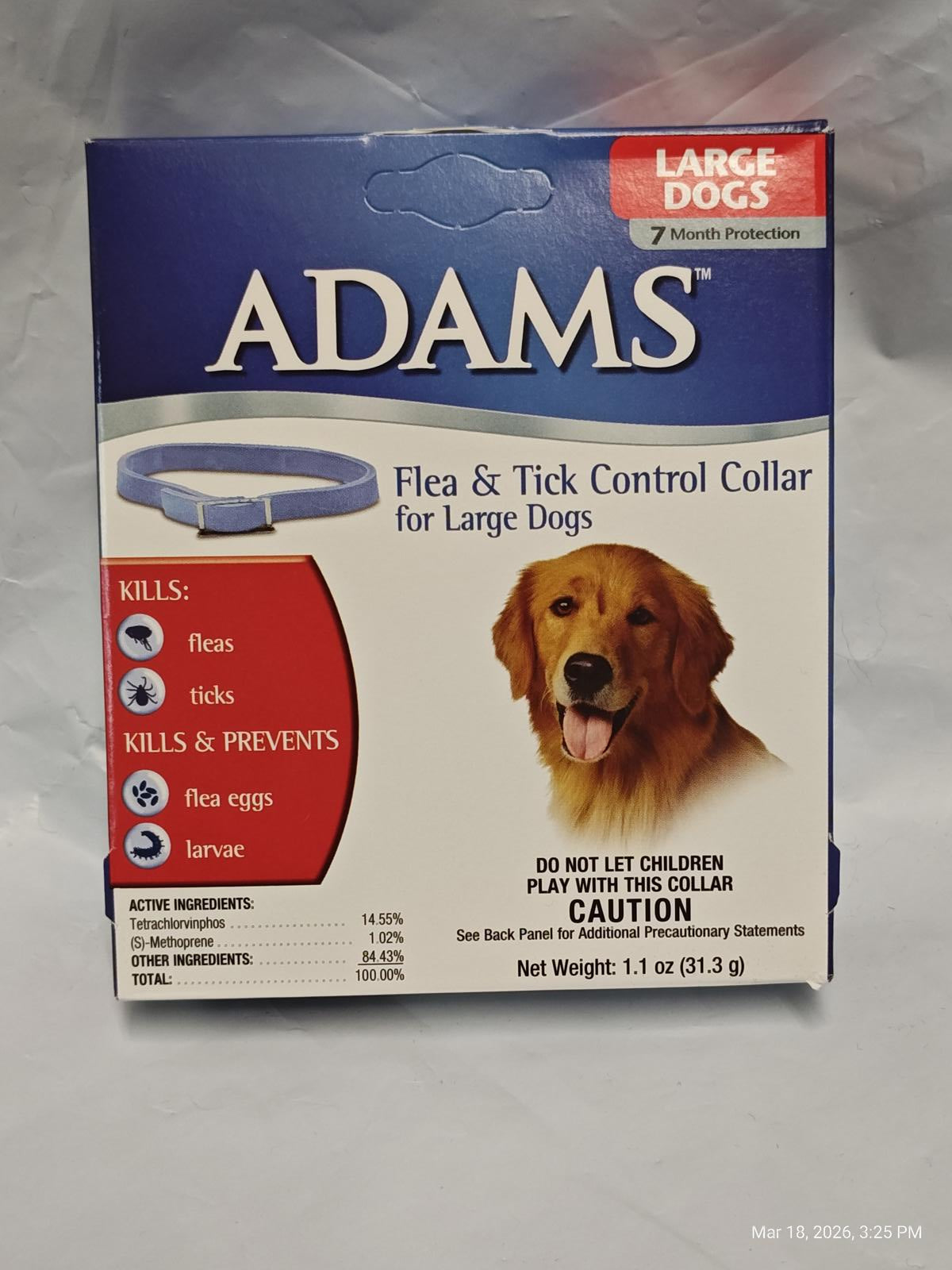 Adams Flea & Tick Control Collar Dogs 7 Mo. Protection