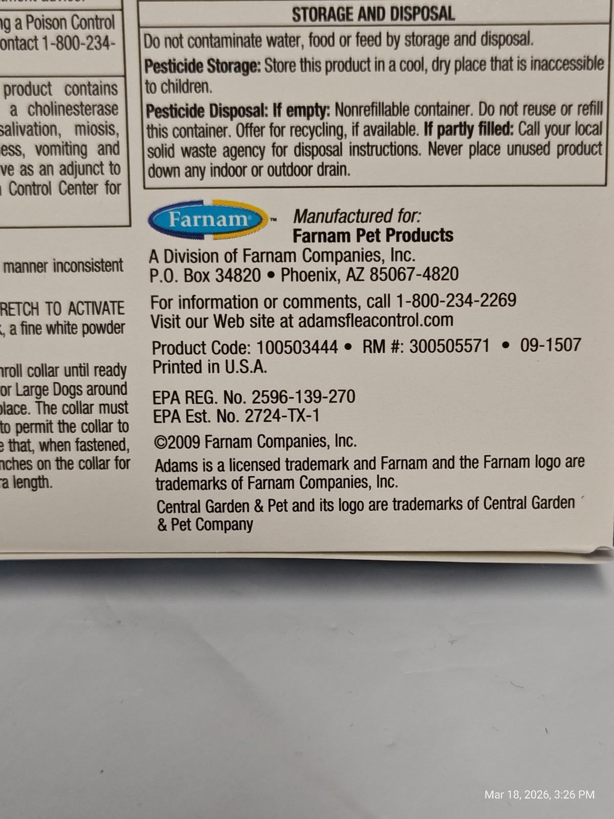 Adams Flea & Tick Control Collar Dogs 7 Mo. Protection