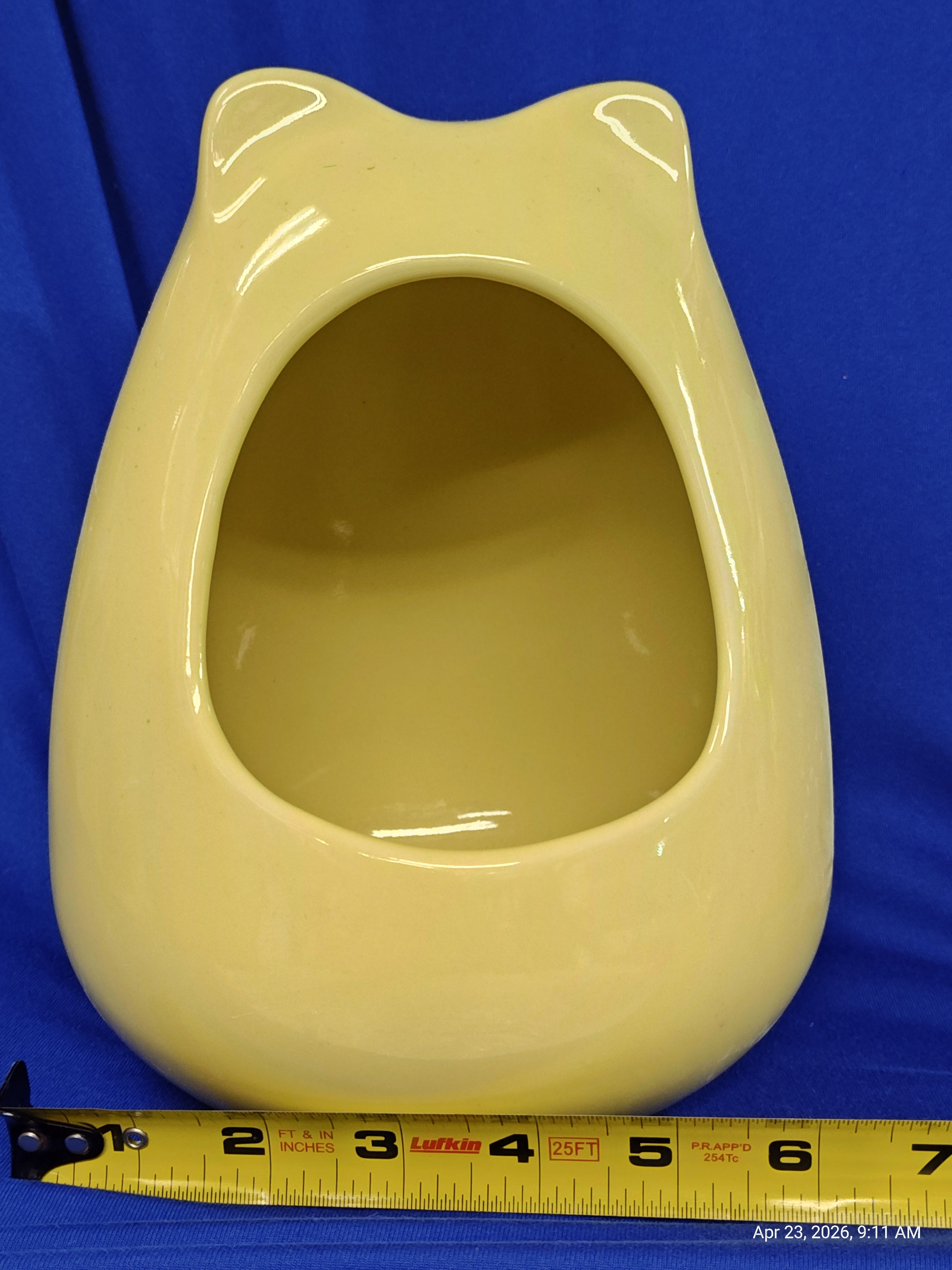 Chinchilla & Small Animal Dust House – X-tra Large Heavy Ceramic (Yellow) by PNC Family FInds