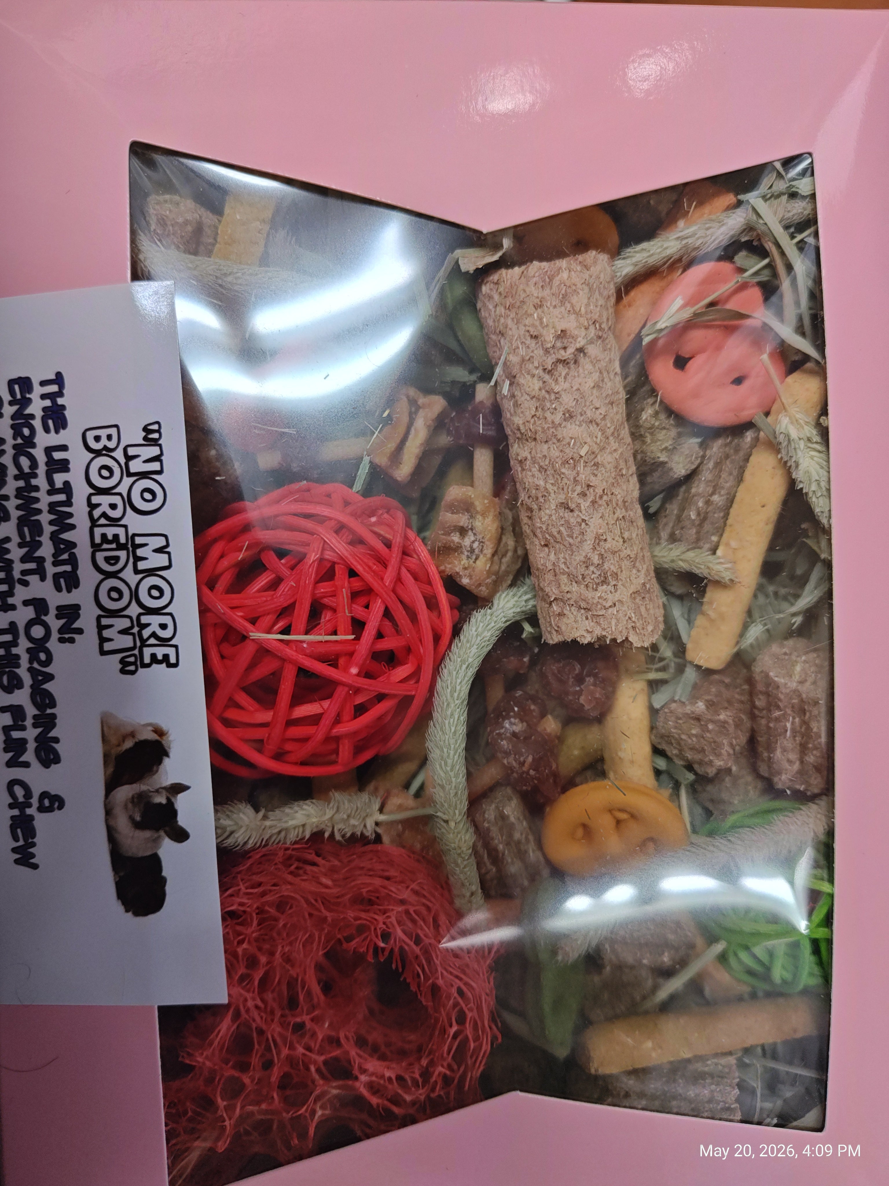 Fun ,Forage & Chew "No More Boredom" Box 12 OZ- Chinchillas, Guinea Pigs, Rabbits