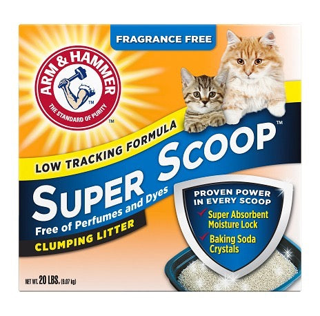 Arm & Hammer Super Scoop Clumping Litter, Fragrance Free (20lb)