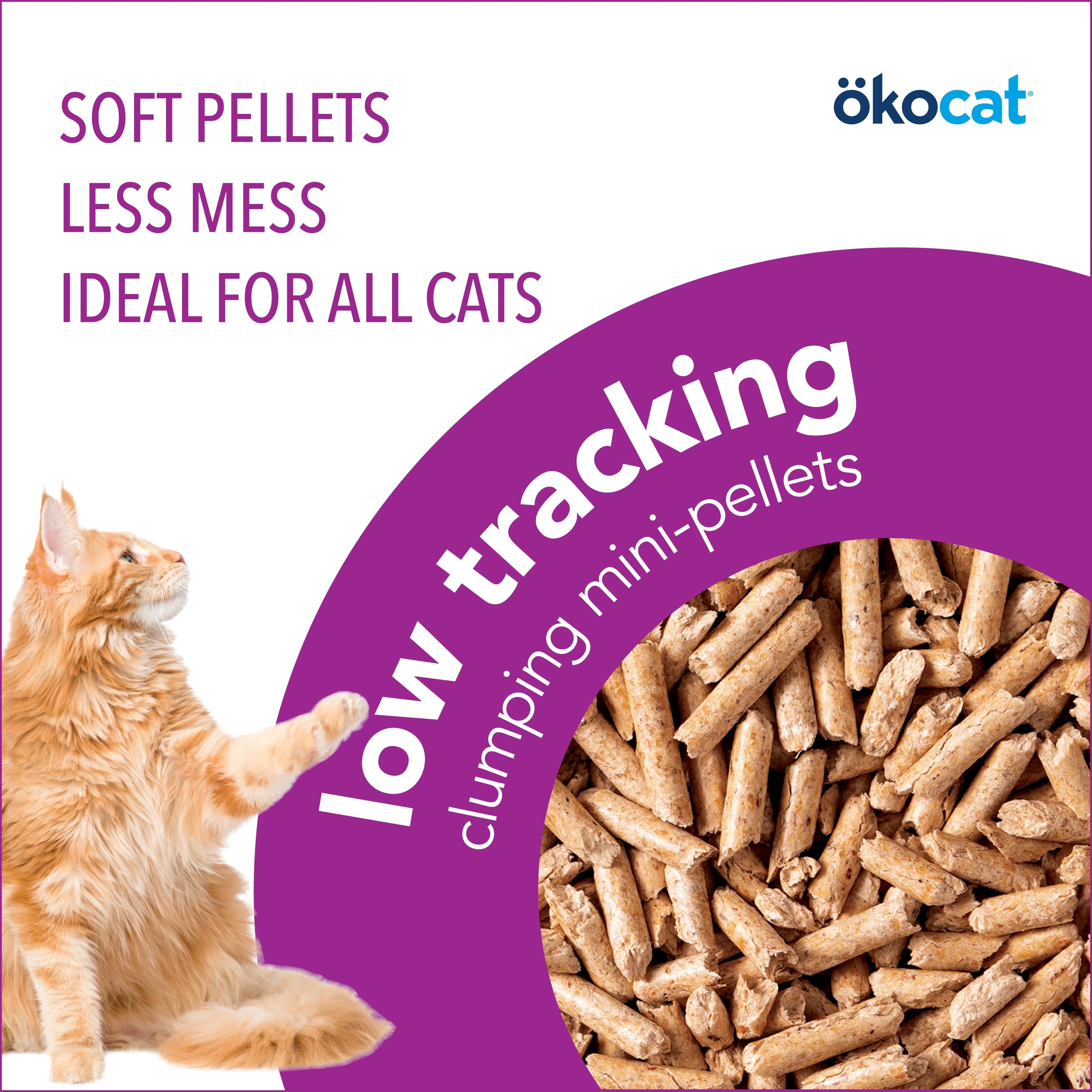 Okocat Low Tracking Mini Pellets Unscented Clumping Cat Litter