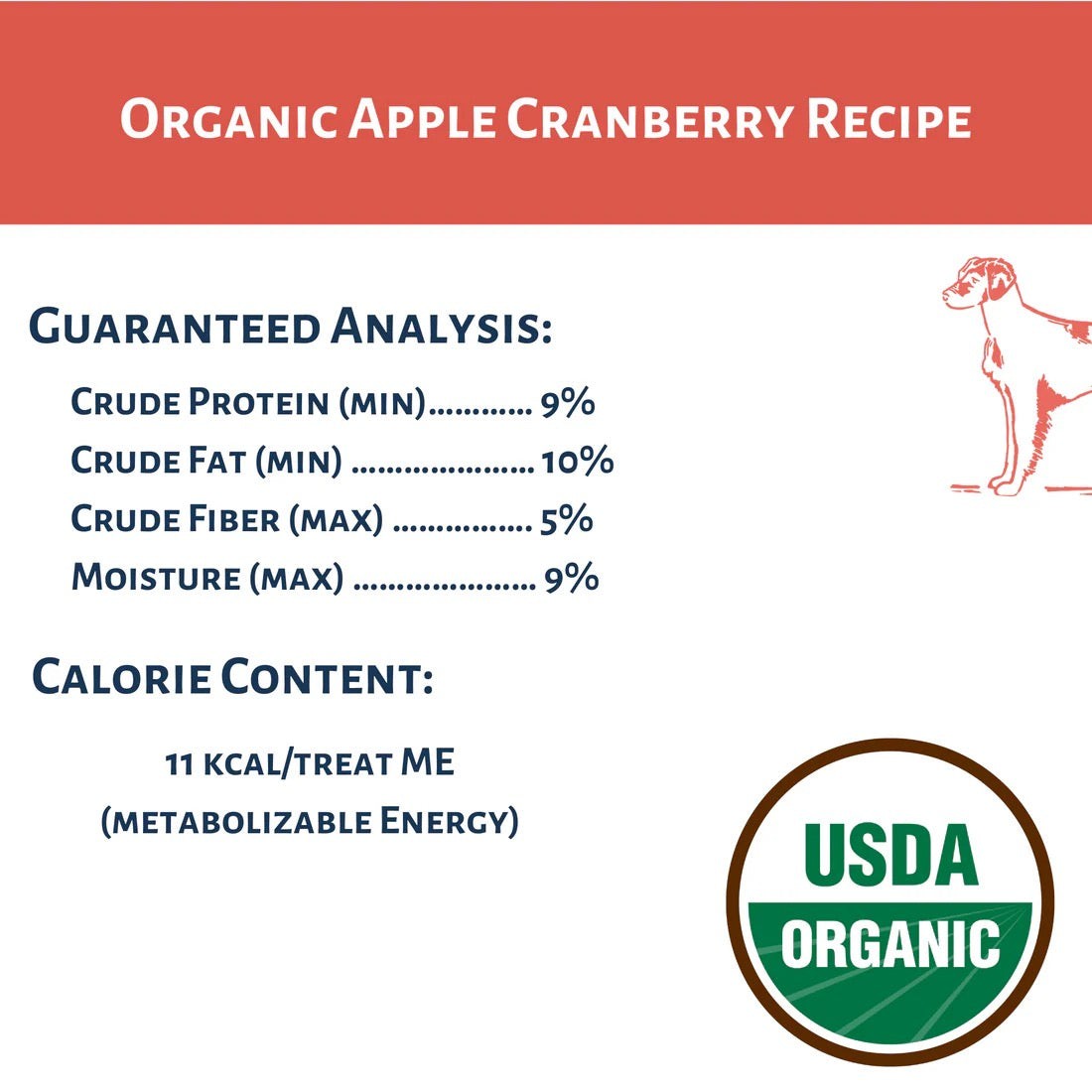 Dog Mamma's Organic Apple Cranberry Oven Baked Dog Treats (6oz)