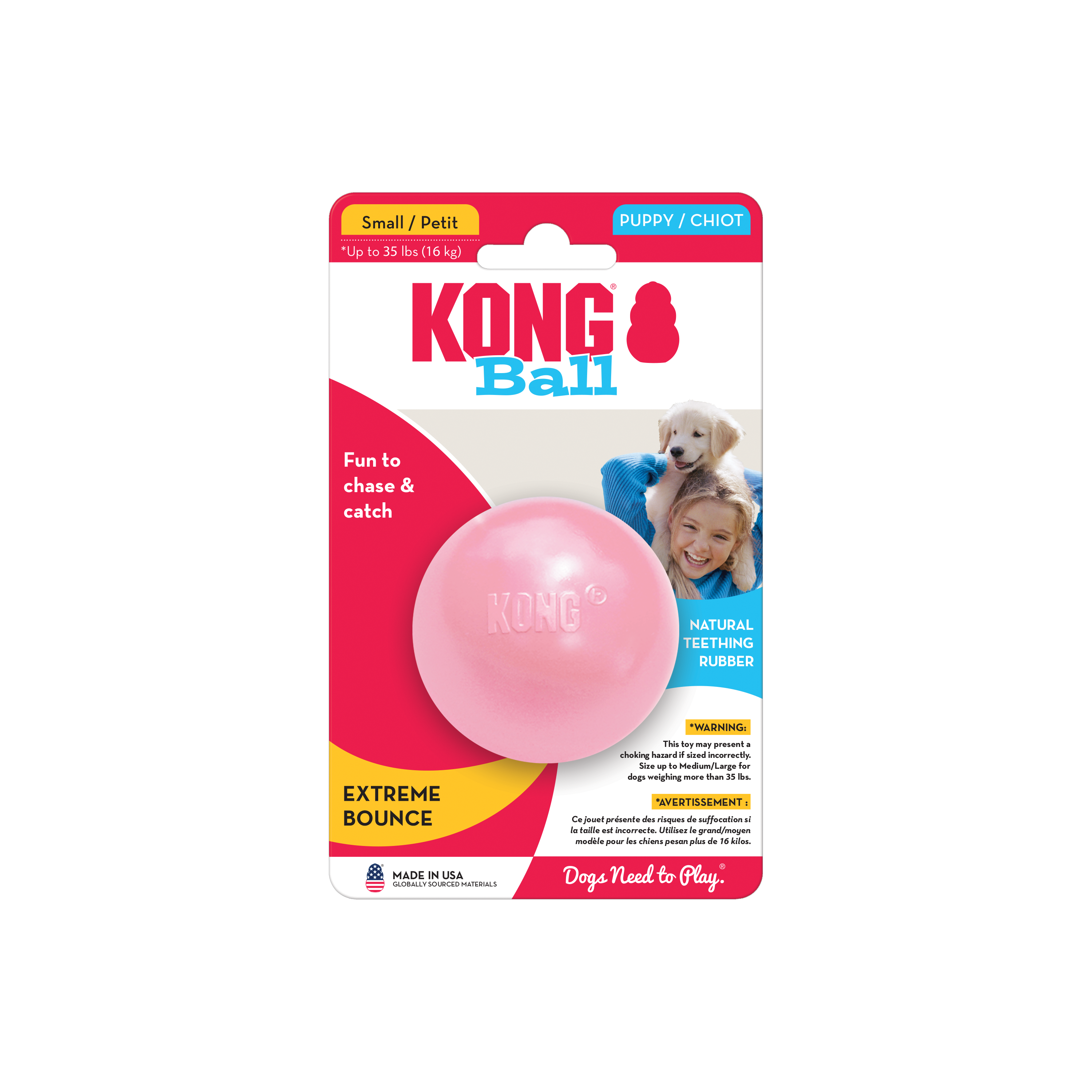 Kong Puppy Ball With Hole Small