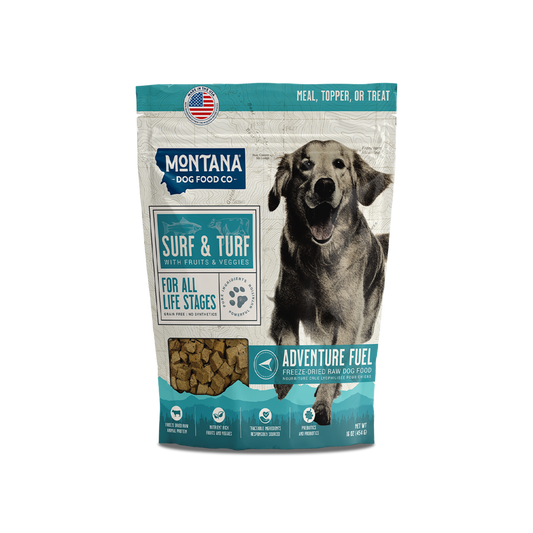 Grain-free Surf & Turf Freeze-dried Raw Dog Food - Beef & Trout
