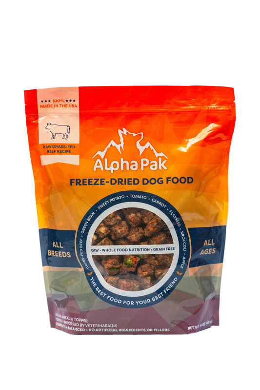 Alpha Pak Raw Freeze Dried Dog Food - Beef Grain Free