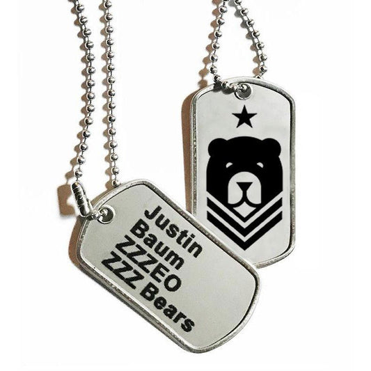 ZZZ Bears Personalized Military Style Dog Tags - Set of 2